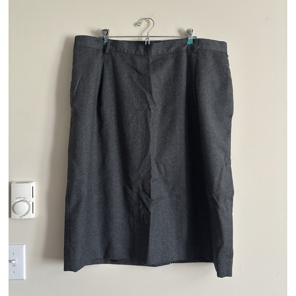 NWOT Vintage Liz Claiborne Wool Skirt Plus Size 22‎ Gray Minimalist Office Chic